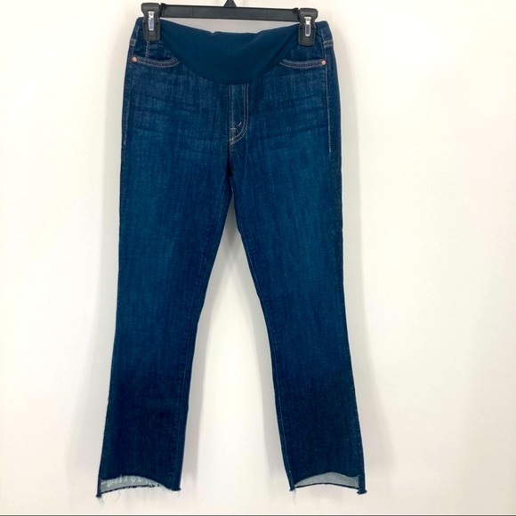 Mother The Insider Crop Step Fray Maternity Jeans